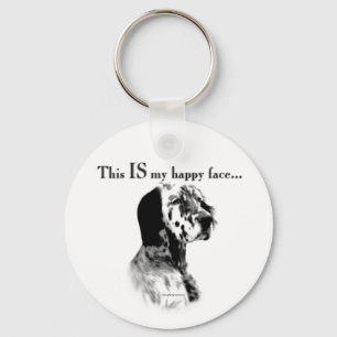 English Setter Happy Face Keychain
