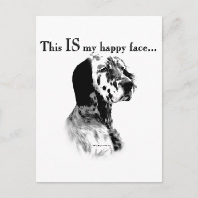 English Setter Happy Face Postcard (Front)