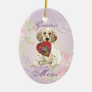 English Setter Heart Mum Ceramic Ornament