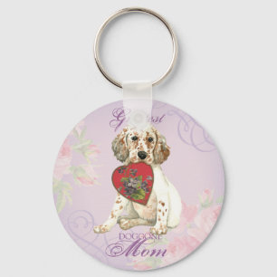 English Setter Heart Mum Key Ring