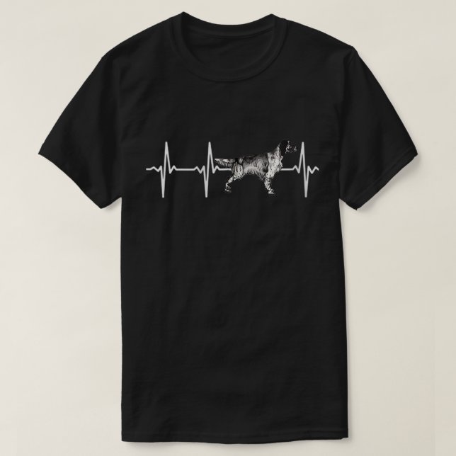 English Setter Heartbeat Love My Dog Zip  T-Shirt (Design Front)