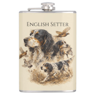 English Setter Hip Flask