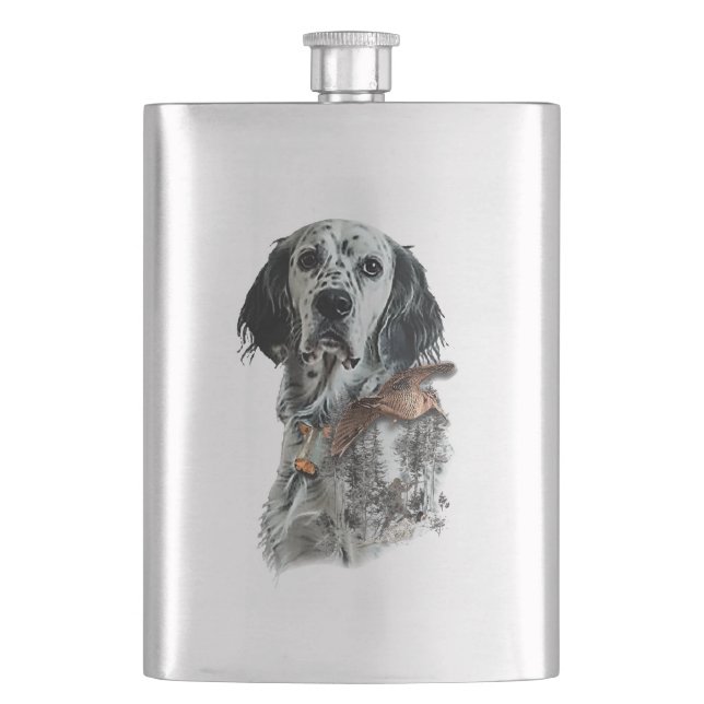 English Setter  Hip Flask (Front)