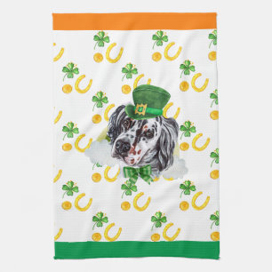 English Setter Holiday Home Decor St Patricks Day Tea Towel
