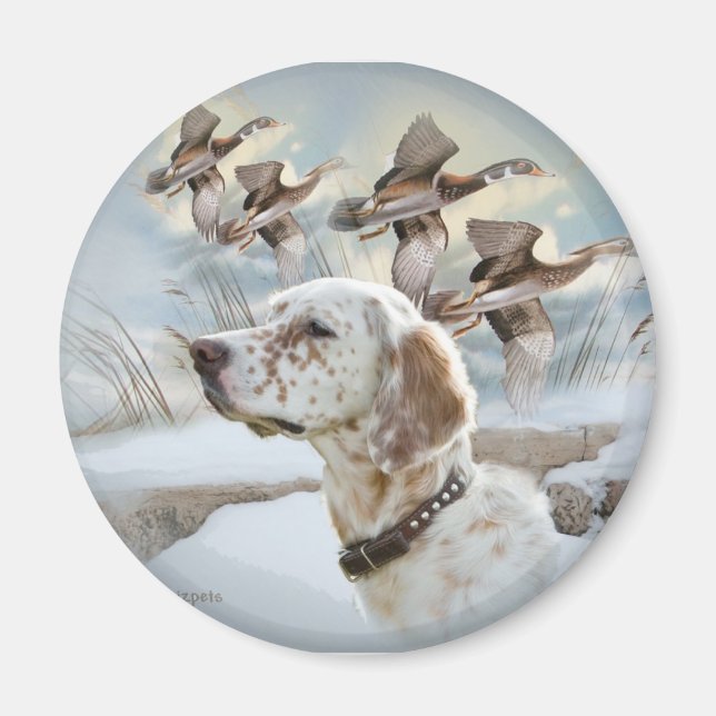 English Setter Hunts Magnet (Front)