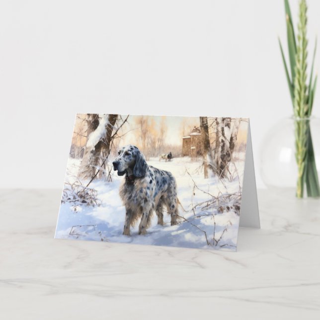 English Setter Let It Snow Christmas Card (Front)