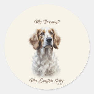 English Setter Lifestyle Classic Round Sticker