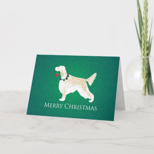 English Setter Merry Christmas Design Holiday Card (Front)