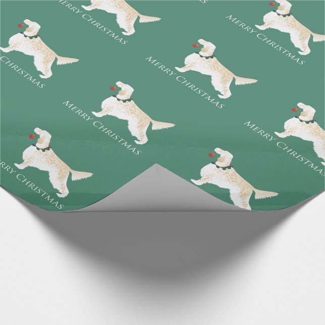 English Setter Merry Christmas Design Wrapping Paper (Corner)