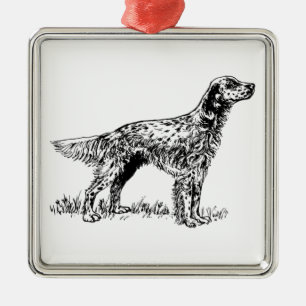 english setter metal ornament