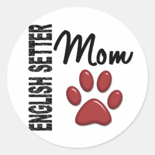 English Setter Mum 2 Classic Round Sticker