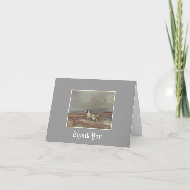 English Setter On Moorland Thank You Note Card (Front)
