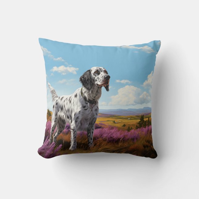 English Setter on the moor Cushion (Front)