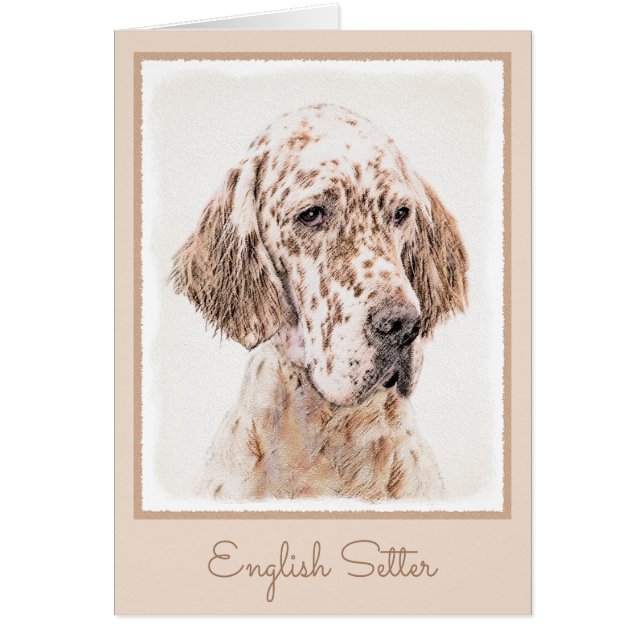 English Setter Orange Belton Painting Dog Art (Front)