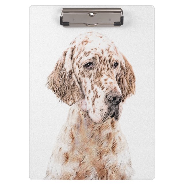 English Setter Orange Belton Painting Dog Art Clipboard (Front)