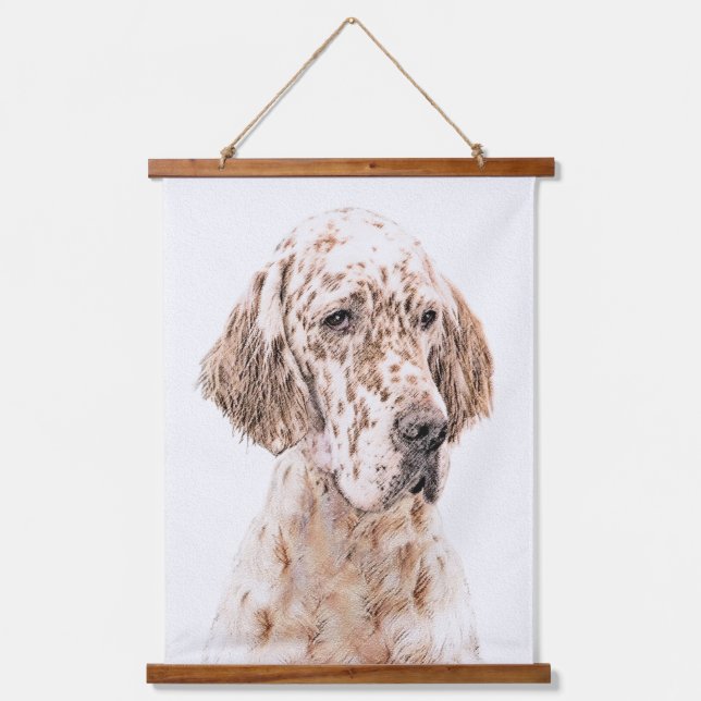 English Setter Orange Belton Painting Dog Art Hanging Tapestry (Front)