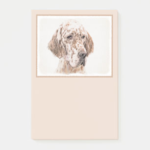English Setter Orange Belton Painting Dog Art Post-it Notes