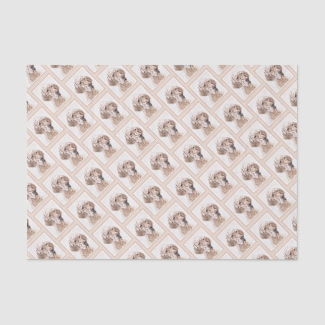 English Setter Orange Belton Painting Dog Art Tissue Paper (Front)