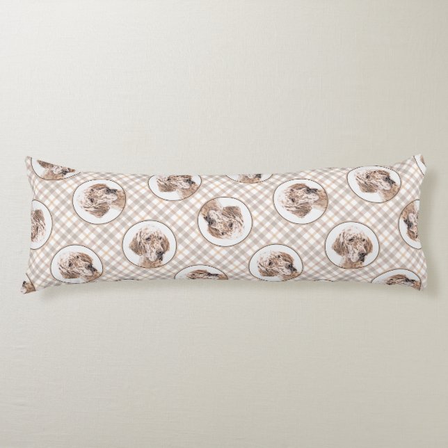 English Setter Orange Belton Painting Pet Dog Art Body Cushion (Front)