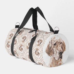 English Setter Orange Belton Painting Pet Dog Art Duffle Bag