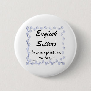 English Setter Pawprints - Button