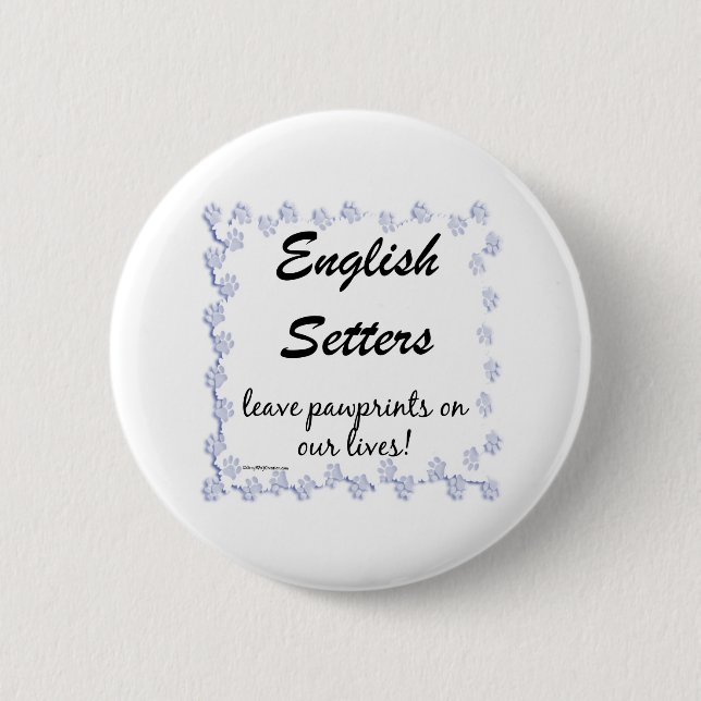 English Setter Pawprints - Button (Front)