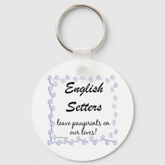 English Setter Pawprints Keychain (Front)