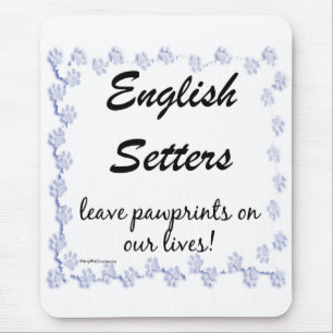 English Setter Pawprints Mouse Pad