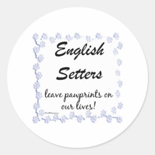 English Setter Pawprints Sticker
