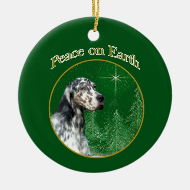 English Setter Peace 2 Ceramic Ornament (Front)