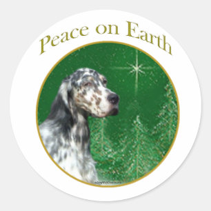 English Setter Peace Classic Round Sticker
