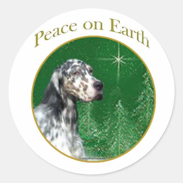 English Setter Peace Classic Round Sticker (Front)
