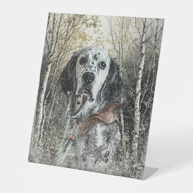 English Setter  Pedestal Sign (Front)
