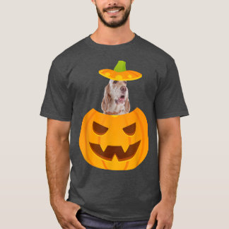 English Setter Peeking out of JackoLantern T-Shirt