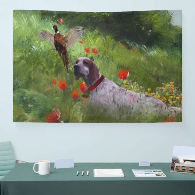 English Setter , Pheasant hunting  Banner (Tradeshow)