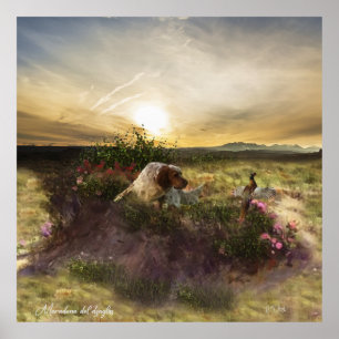 English Setter , Pheasant hunting  Poster