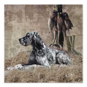English Setter , Pheasant Hunting Tapestry Poster