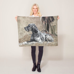 English Setter , Pheasant Hunting  Tapestry Poster Fleece Blanket