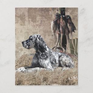 English Setter , Pheasant Hunting Tapestry Poster Flyer