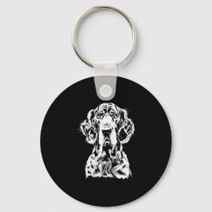 English Setter Portrait  Minimalist Apparel Key Ring