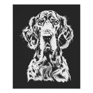 English Setter Portrait Minimalist Apparel Poster