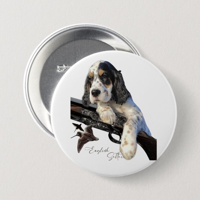 English Setter puppy 7.5 Cm Round Badge (Front & Back)