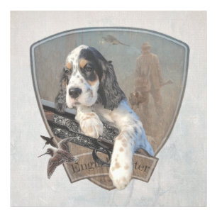 English Setter puppy with a classic shotgun Photo Print