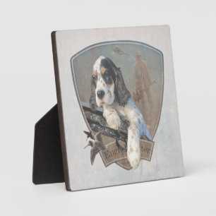 English Setter puppy with a classic shotgun Plaque