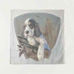 English Setter puppy with a classic shotgun Tapestry