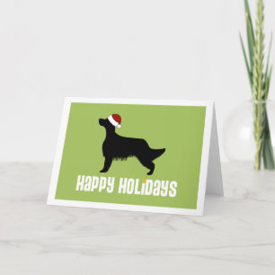 English Setter Santa Hat Holiday Card