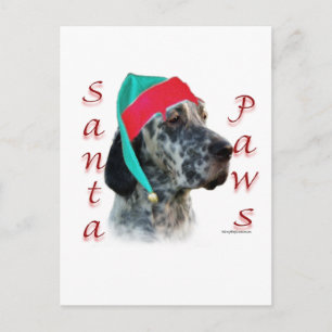 English Setter Santa Paws Holiday Postcard
