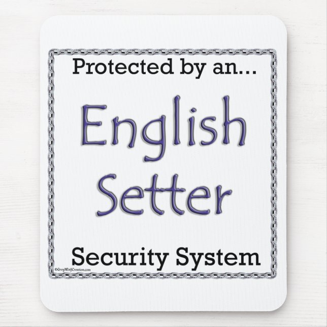 English Setter Security System Mouse Pad (Front)