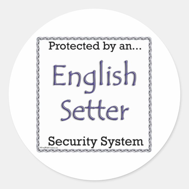 English Setter Security System Sticker (Front)