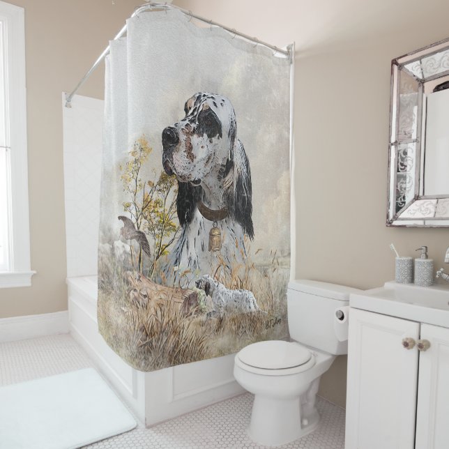 English Setter Shower Curtain (In Situ)